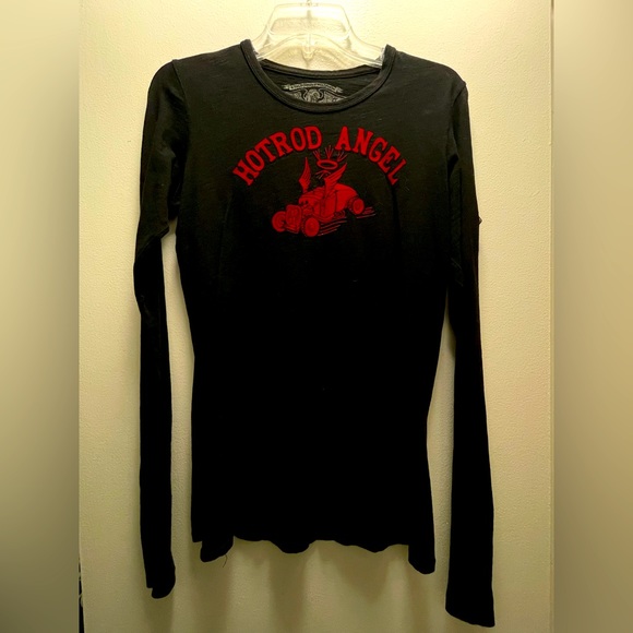 Women’s “Hotrod Angel” black long sleeve t shirt - Picture 2 of 2